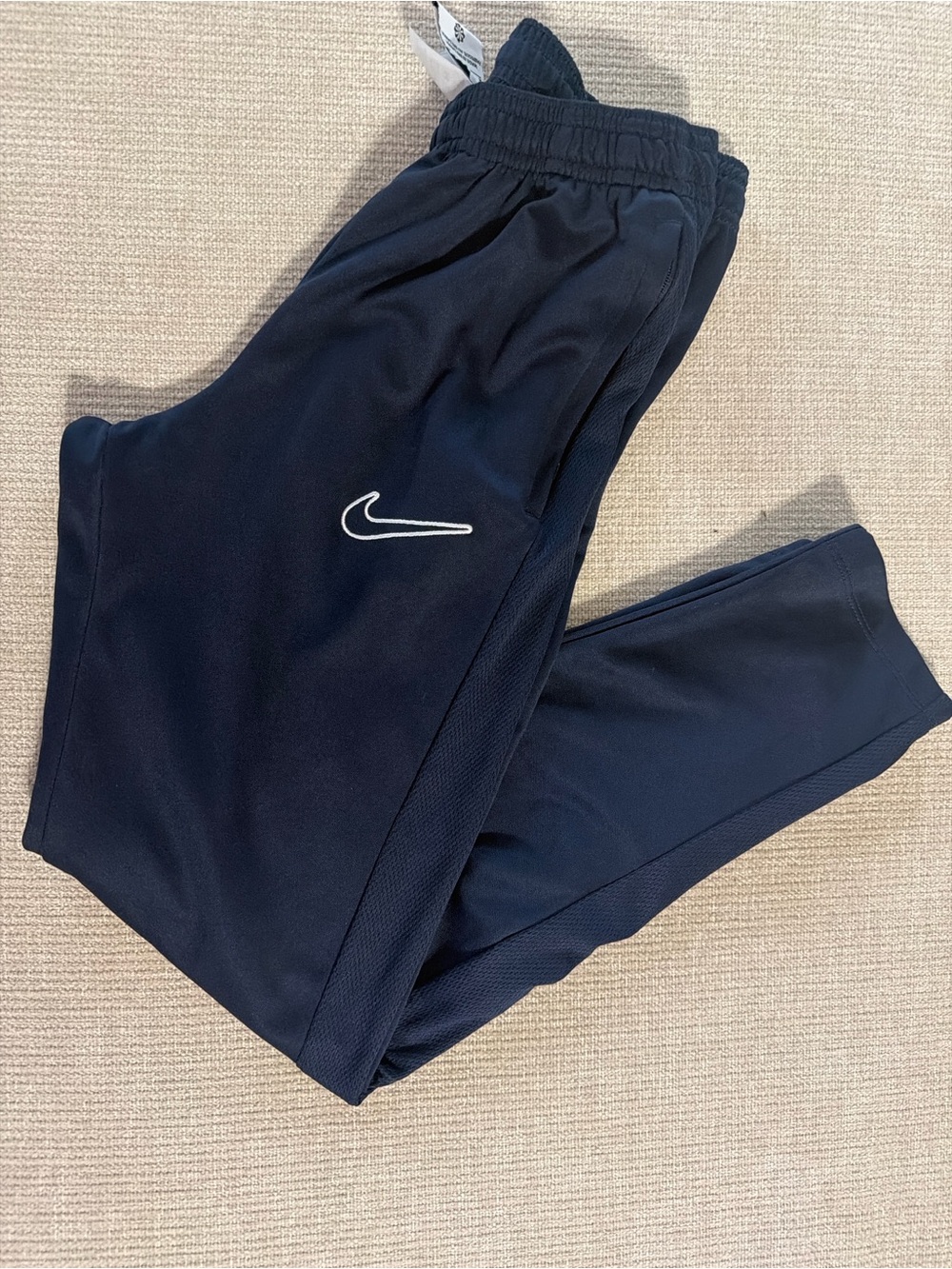 Nike Kids Navy Track Joggers with White Swoosh